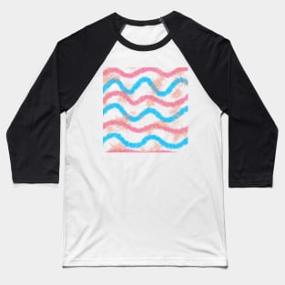 Blue pink watercolor abstract texture Baseball T-Shirt